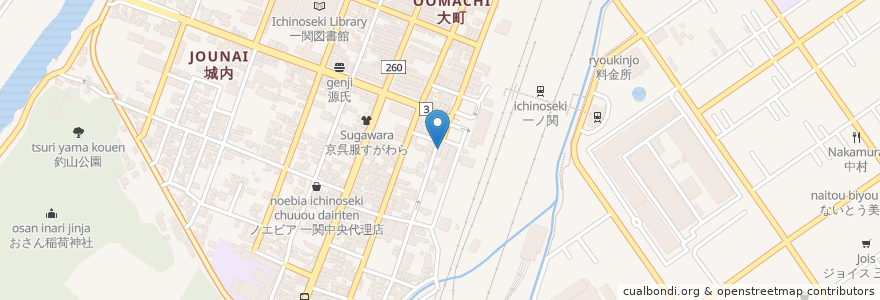 Mapa de ubicacion de 寧々家　一関駅前店 en اليابان, 岩手県, 一関市.