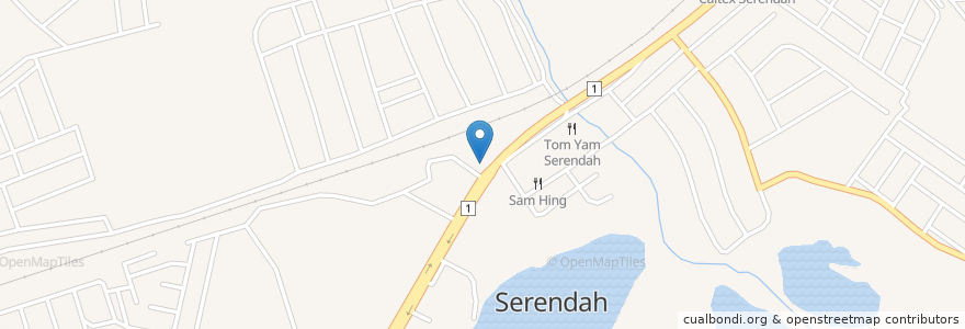 Mapa de ubicacion de Balai Polis Serendah en Malaysia, Selangor, Hulu Selangor.