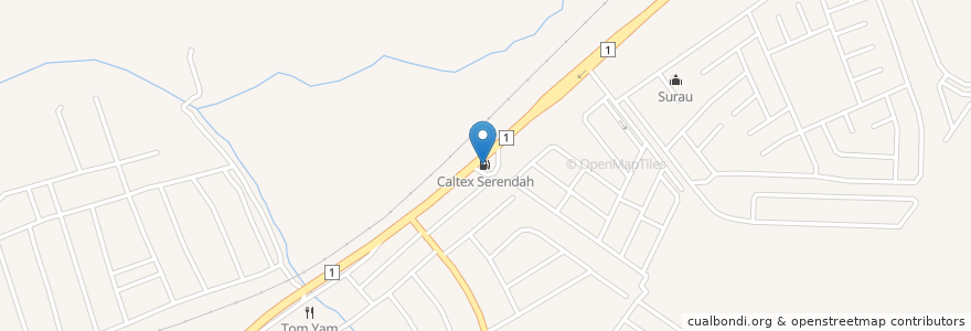 Mapa de ubicacion de Caltex Serendah en Malasia, Selangor, Hulu Selangor.
