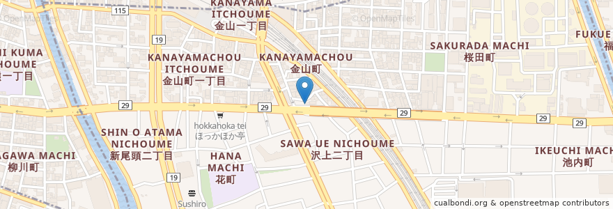 Mapa de ubicacion de 石田屋 en Japan, Aichi Prefecture, Nagoya, Atsuta Ward.