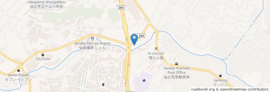 Mapa de ubicacion de 荒巻なべクリニック en Japão, 宮城県, 仙台市, 青葉区.