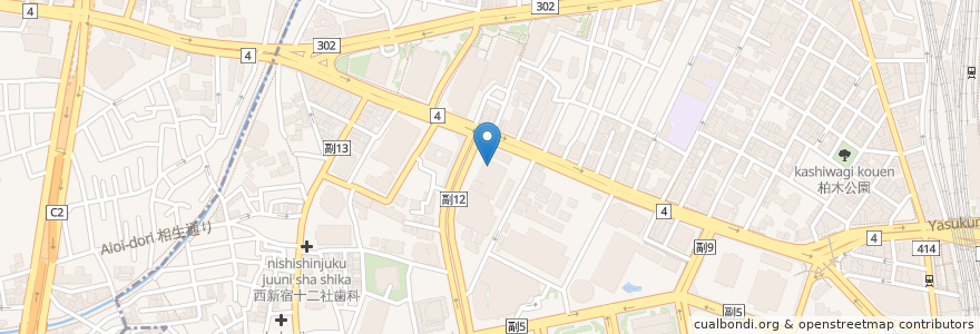 Mapa de ubicacion de エクセルシオール カフェ en Japan, 東京都, 新宿区.