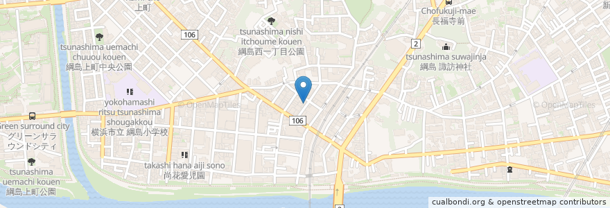 Mapa de ubicacion de 宇奈忠 綱島店 en Japon, Préfecture De Kanagawa, 横浜市, 港北区.