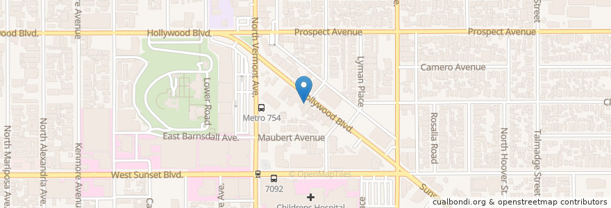 Mapa de ubicacion de Go Get 'Em Tiger en アメリカ合衆国, カリフォルニア州, Los Angeles County, ロサンゼルス.