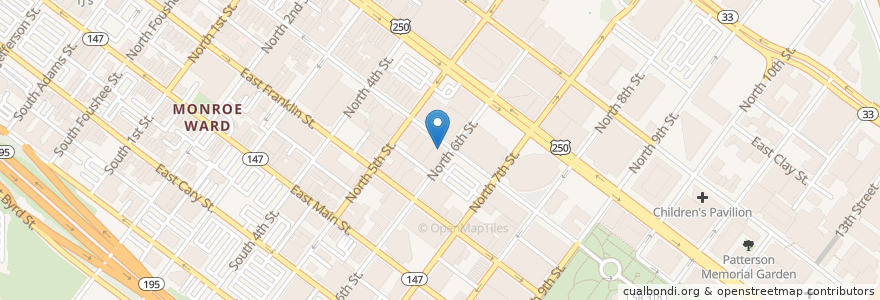 Mapa de ubicacion de Maya Tequileria & Ceviche Bar en الولايات المتّحدة الأمريكيّة, فيرجينيا, Richmond City.