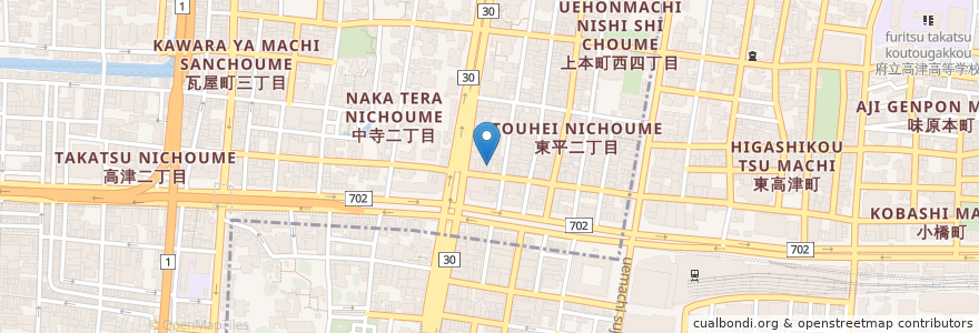 Mapa de ubicacion de 八剣伝 en Japão, 大阪府, 大阪市, 天王寺区, 中央区.