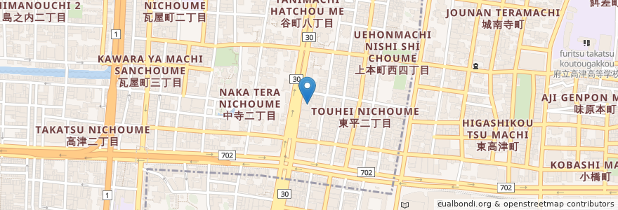 Mapa de ubicacion de なだ市 en Japan, Präfektur Osaka, 大阪市, 中央区.