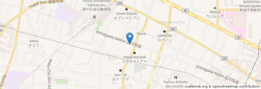 Mapa de ubicacion de チコラ動物病院 en Giappone, Tokyo, 府中市.