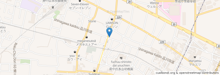 Mapa de ubicacion de 白糸台歯科 en 일본, 도쿄도, 府中市.