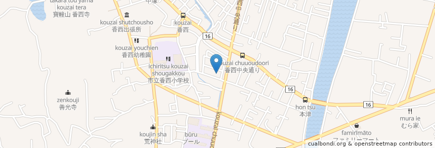Mapa de ubicacion de 讃岐食堂 en Japonya, 香川県, 高松市.