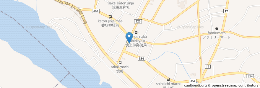 Mapa de ubicacion de 春日薬局 en Japonya, 茨城県, 猿島郡, 境町.