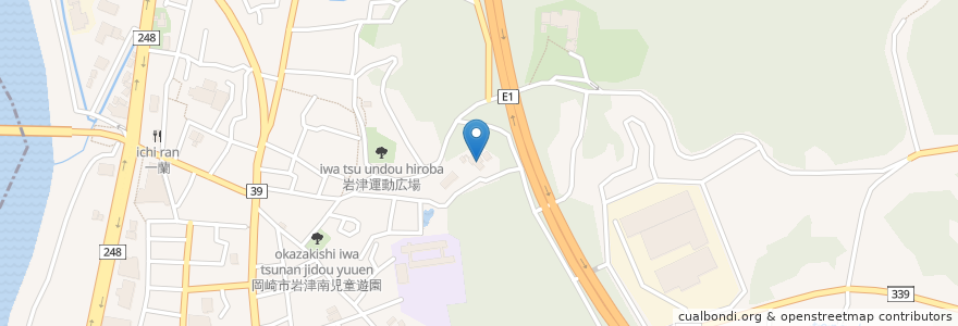 Mapa de ubicacion de 信光明寺 en 日本, 愛知県, 岡崎市.