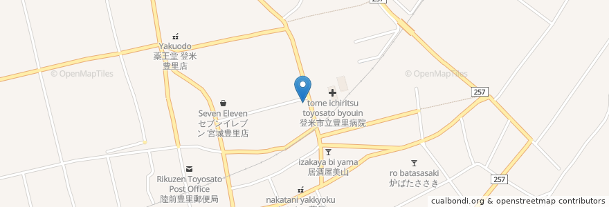 Mapa de ubicacion de アイシン薬局 豊里店 en 日本, 宮城県, 登米市.
