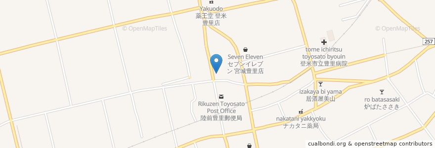Mapa de ubicacion de 山神社 en 일본, 미야기현, 登米市.