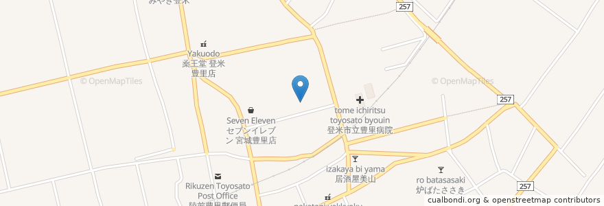 Mapa de ubicacion de 豊里幼稚園 en Japan, Präfektur Miyagi, Tome.