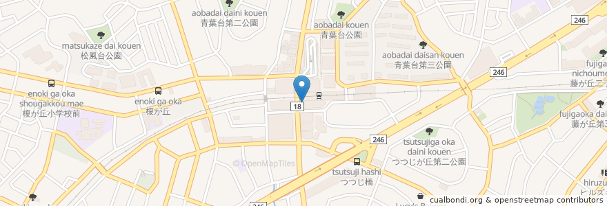 Mapa de ubicacion de ラパウザ[イタリアン] en Japan, Präfektur Kanagawa, Yokohama, 青葉区.