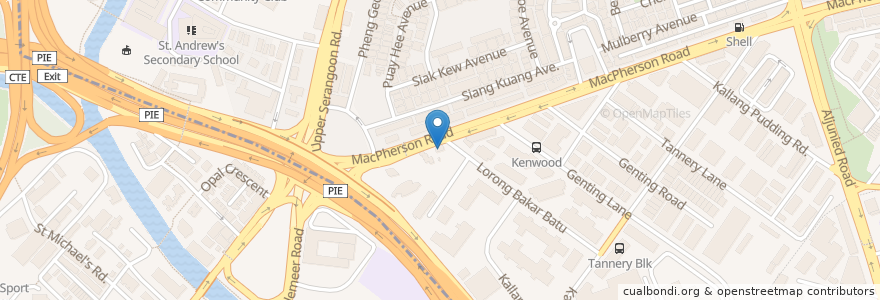 Mapa de ubicacion de Macpherson Road Post Office en Singapura, Southeast.