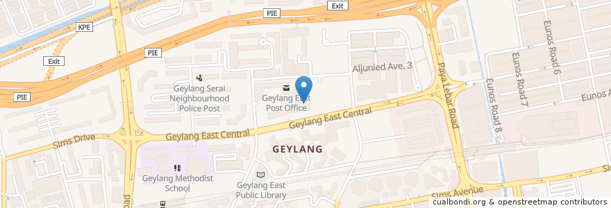 Mapa de ubicacion de Geylang Polyclinic en Singapore, Southeast.