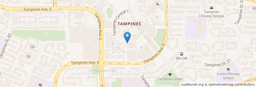 Mapa de ubicacion de Tampines Central Post Office en Singapore, Northeast.