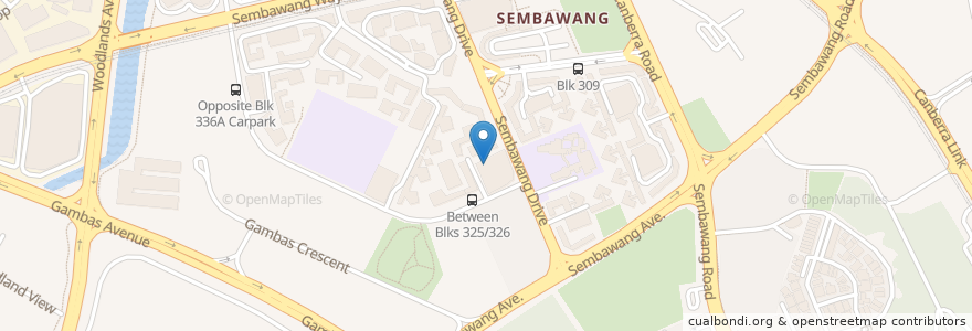 Mapa de ubicacion de Sembawang Post Office en Singapour, Northwest.