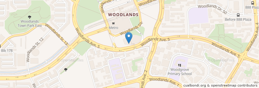 Mapa de ubicacion de Woodlands Central Post Office en シンガポール, Northwest.