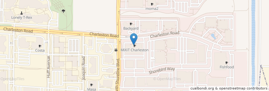 Mapa de ubicacion de MiXiT Charleston en Vereinigte Staaten Von Amerika, Kalifornien, Santa Clara County, Mountain View.