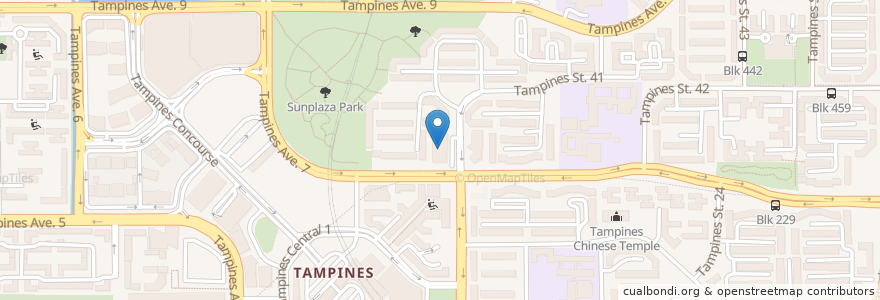 Mapa de ubicacion de Tampines Polyclinic en Singapore, Northeast.