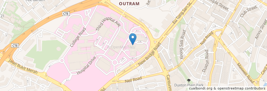 Mapa de ubicacion de Outram Polyclinic en Singapur, Central.