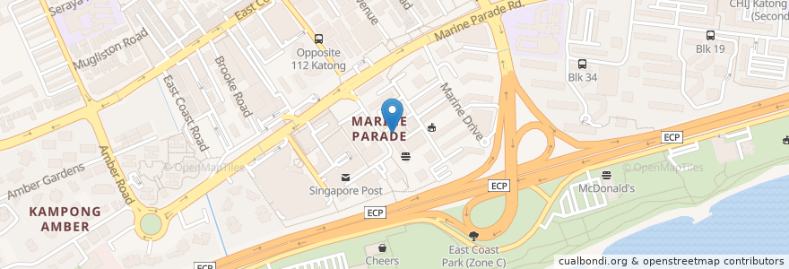 Mapa de ubicacion de Marine Parade Polyclinic en Singapour, Southeast.