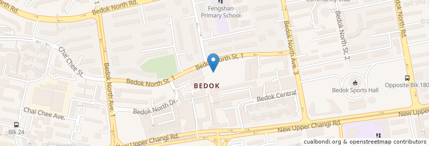 Mapa de ubicacion de Bedok Polyclinic en Singapour, Southeast.