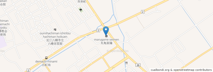 Mapa de ubicacion de 丸亀製麺 en Япония, Сига, 近江八幡市.