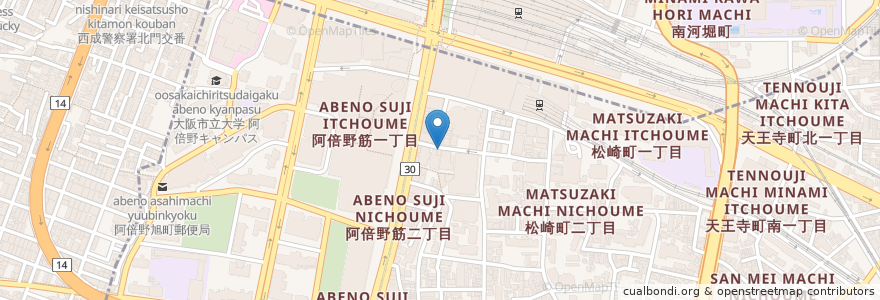 Mapa de ubicacion de ベリーノ en Japan, Präfektur Osaka, 大阪市, 阿倍野区.