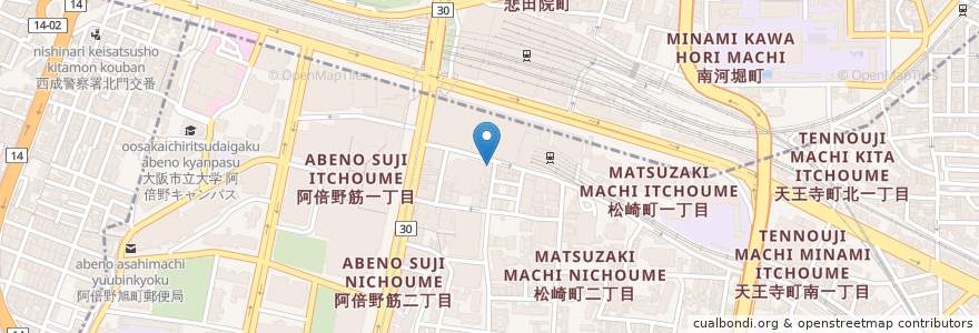 Mapa de ubicacion de やまちゃん en ژاپن, 大阪府, 大阪市, 阿倍野区.