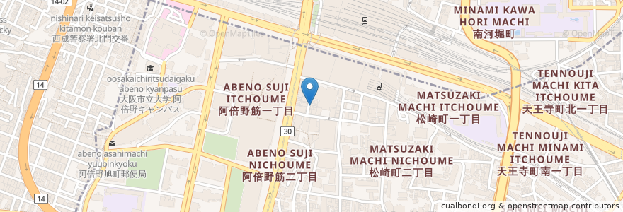 Mapa de ubicacion de 玄品ふぐ en 일본, 오사카부, 오사카, 阿倍野区.