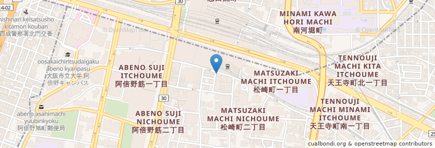 Mapa de ubicacion de うおはる en اليابان, أوساكا, أوساكا, 阿倍野区.