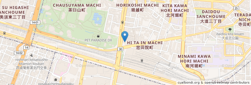 Mapa de ubicacion de がんこ寿司 en Japan, Präfektur Osaka, 大阪市, 天王寺区.