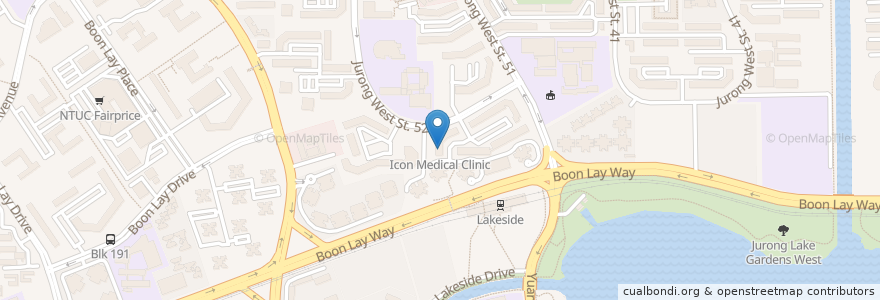 Mapa de ubicacion de Icon Medical Clinic en シンガポール, Southwest.