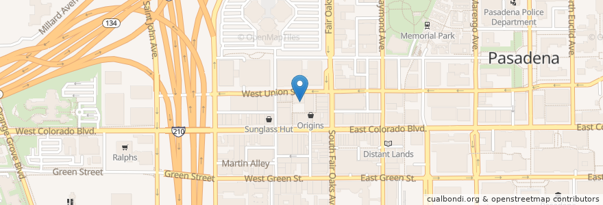 Mapa de ubicacion de Sage Vegan Bistro en アメリカ合衆国, カリフォルニア州, Los Angeles County, Pasadena.