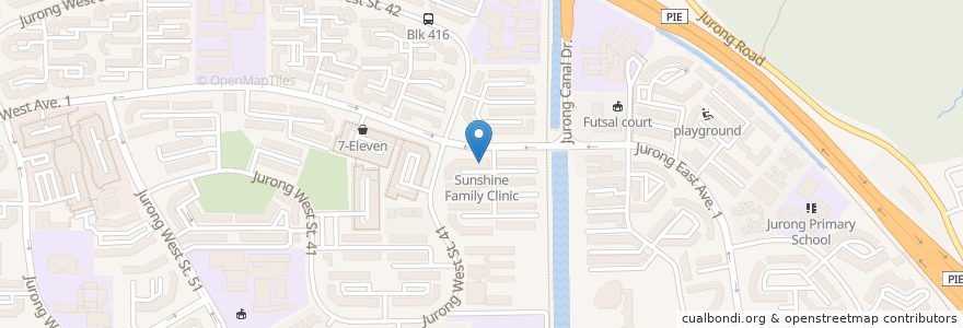 Mapa de ubicacion de Sunshine Family Clinic en Singapore, Southwest.