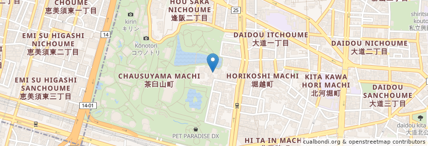 Mapa de ubicacion de 坂口楼 en 日本, 大阪府, 大阪市, 天王寺区.