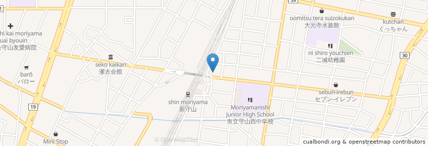 Mapa de ubicacion de 新守山駅前歯科 en Japan, Präfektur Aichi, 名古屋市, 守山区.