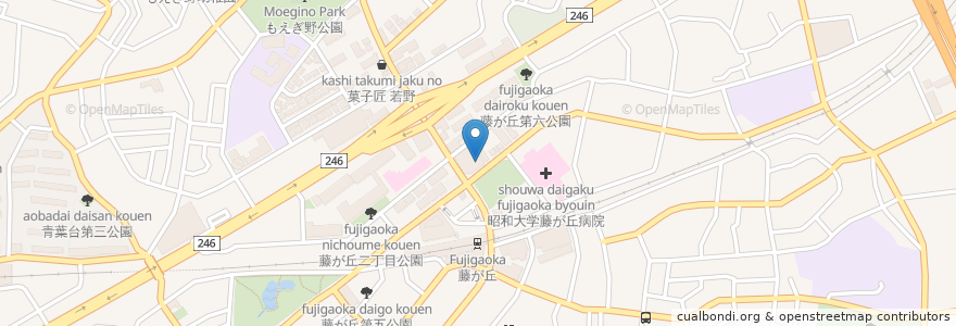 Mapa de ubicacion de おひさま薬局 en 일본, 가나가와현, 요코하마시, 青葉区.