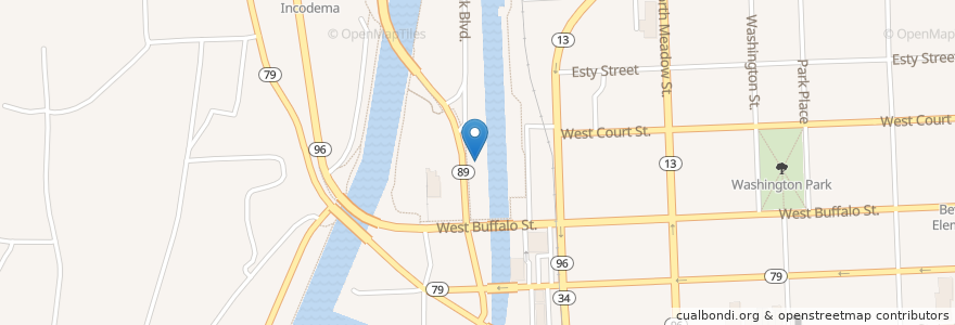 Mapa de ubicacion de Kelly's Dock-Side Cafe en الولايات المتّحدة الأمريكيّة, نيويورك, Tompkins County, Ithaca Town, Ithaca.