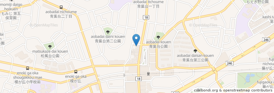 Mapa de ubicacion de 白鳥整形外科 en Japan, Kanagawa Prefecture, Yokohama, Aoba Ward.