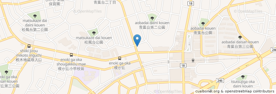 Mapa de ubicacion de アジアンビストロDai en 일본, 가나가와현, 요코하마시, 青葉区.