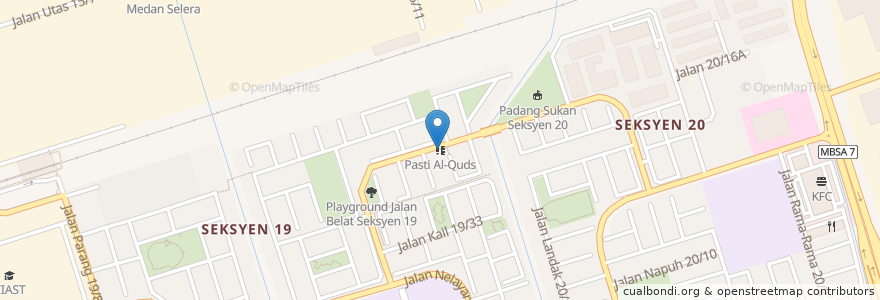 Mapa de ubicacion de Pasti Al-Quds en Malaysia, Selangor, Shah Alam.