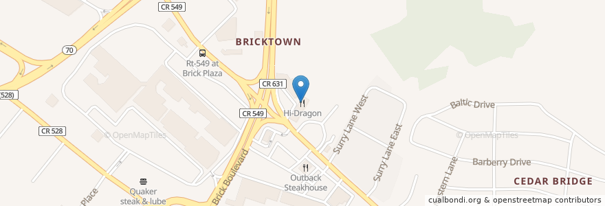 Mapa de ubicacion de Hi-Dragon en United States, New Jersey, Ocean County, Brick Township.