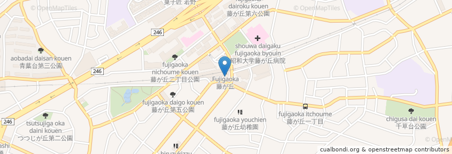 Mapa de ubicacion de 藤が丘薬局 en Japan, 神奈川県, Yokohama, 青葉区.
