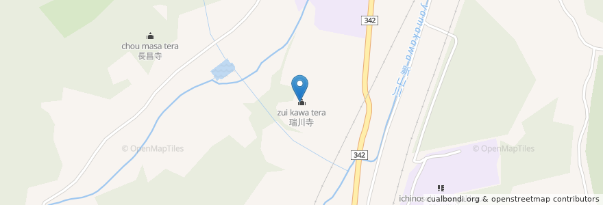 Mapa de ubicacion de 瑞川寺 en Japonya, 岩手県, 一関市.