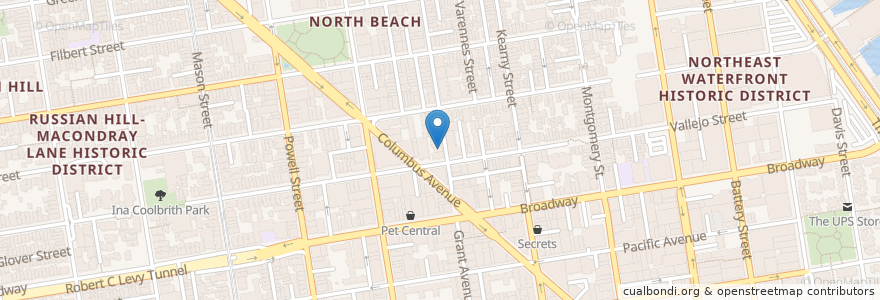 Mapa de ubicacion de ristorante ideal en 美利坚合众国/美利堅合眾國, 加利福尼亚州/加利福尼亞州, 旧金山市县/三藩市市縣/舊金山市郡, 旧金山.